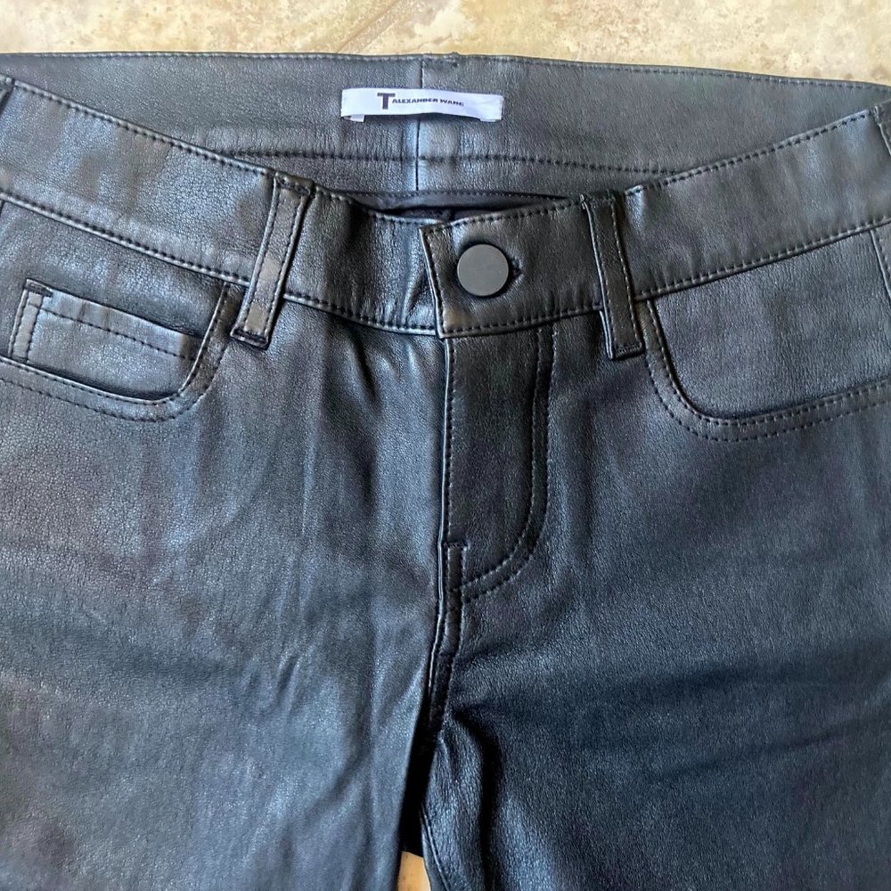 T by Alexander Wang size 25 Black Stretch Leather Pants